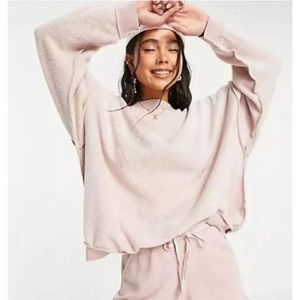 Free People Kelly Fleece Pajama Top Pink Size Medium NWT